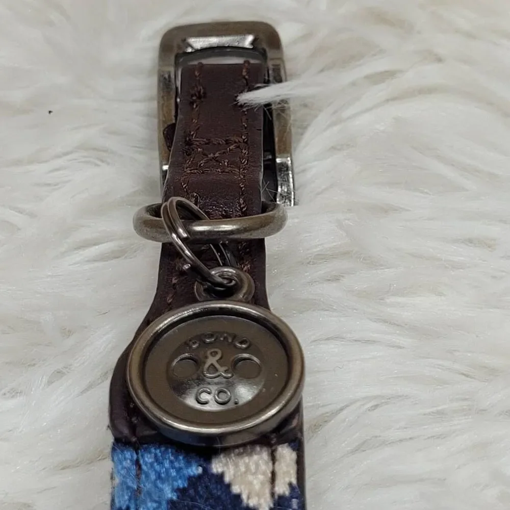 Bond & Co Dog Collar with Brown Bow Tie Slide Size Small
